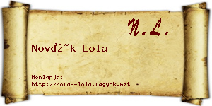 Novák Lola névjegykártya